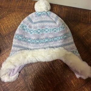 Janie & Jack 12-24 months Purple Faux Fur Winter Hat